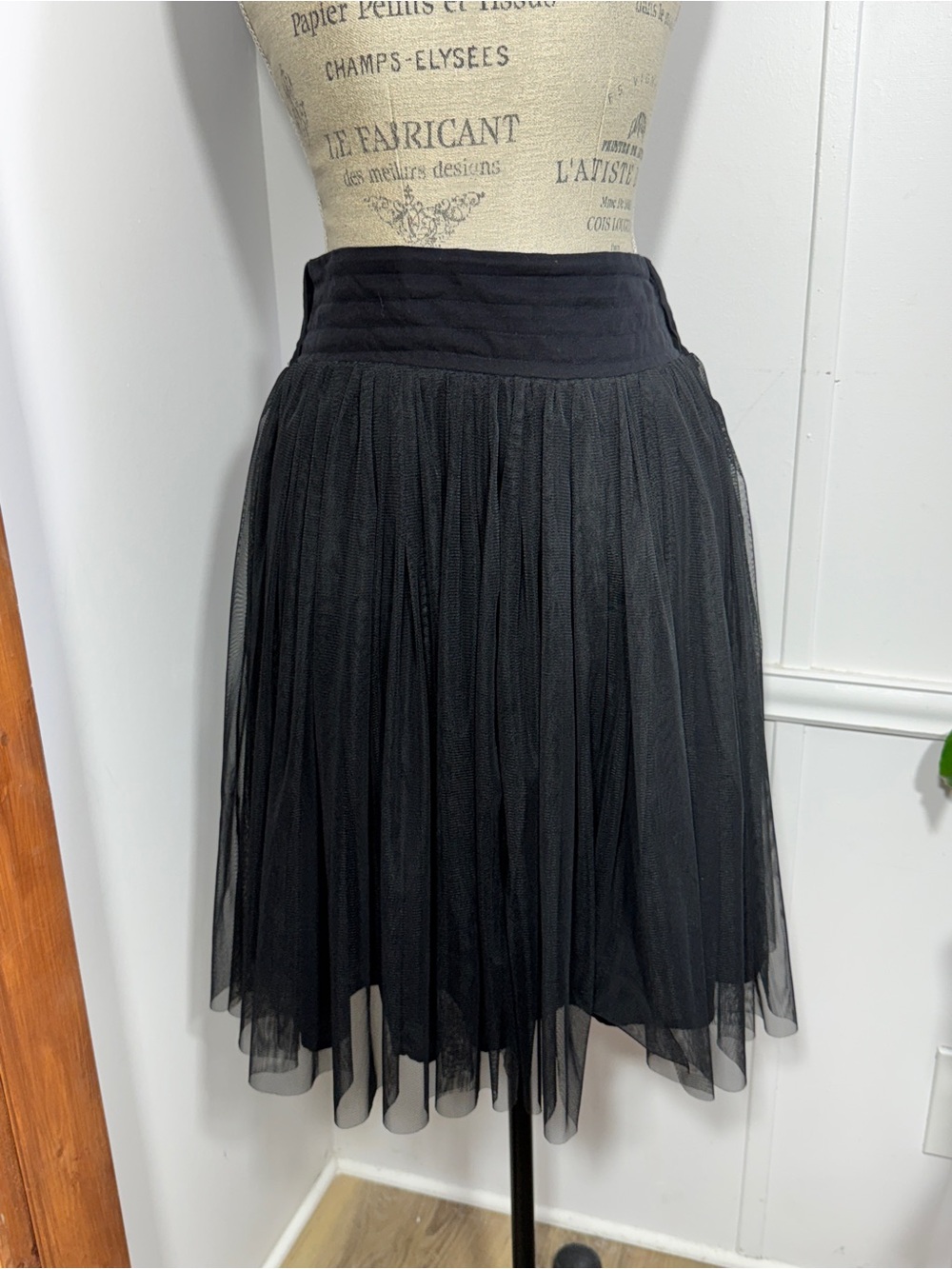 Black Tulle Skirt with Full Circle Silhouette
